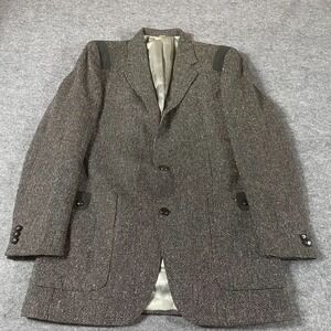 Rubin Blazer Mens 42 Gray Single Breasted Twill Pockets Lined Heavy Wool Wedding